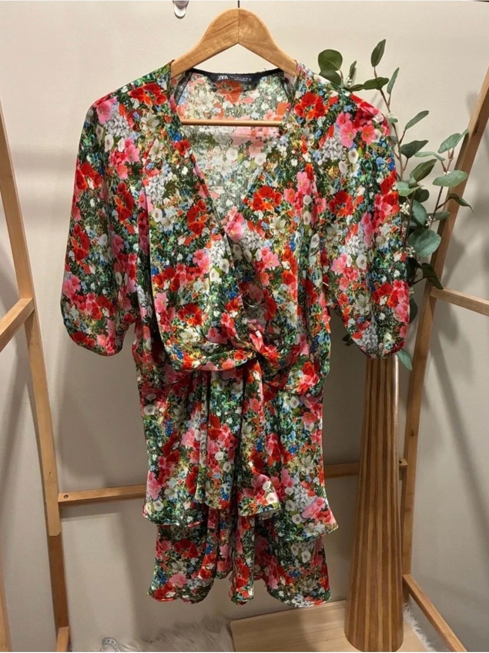Zara Multicoloured Floral Dress a306